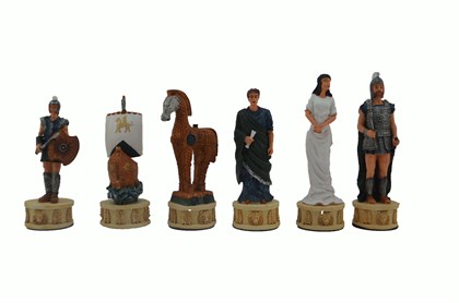 (Sadece Satranç Taşı İsteyene) Gifthome, Battal Boy, Polyester, Truva&Sparta Figürlü Satranç Taşı